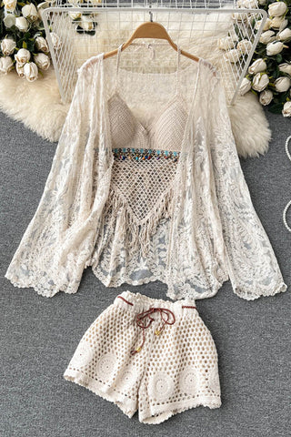 Crochet 3-Piece Beach Set