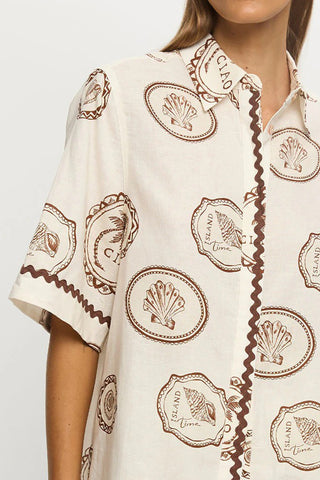 Paisley Print Shirt and Mini Skirt Set