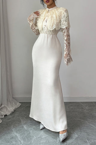 Elegant Lace Sleeve Maxi Dress