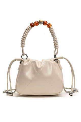 Elegant Beaded Handle Small Bag