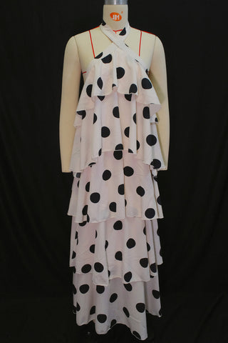 Tiered Polka Dot Halter Dress