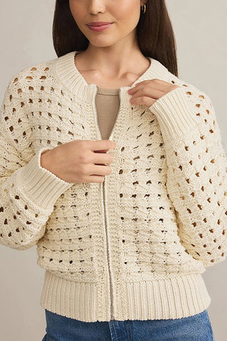 Zip-Front Crochet Cardigan