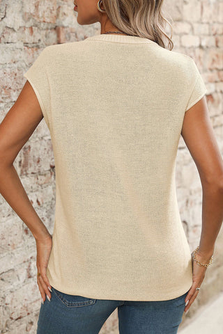 Sleeveless V-Neck Knit Sweater Vest