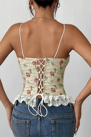 Lace-Trim Floral Camisole