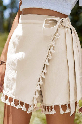 Tassel Wrap Mini Skirt