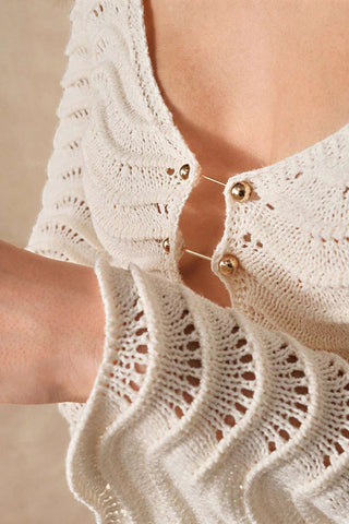 Open Back Crochet Knit Maxi Dress