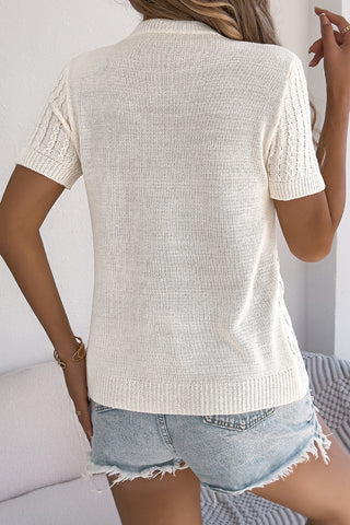 Button-Up Knit T-Shirt