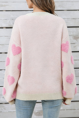 Heart Patterned Cozy Sweater