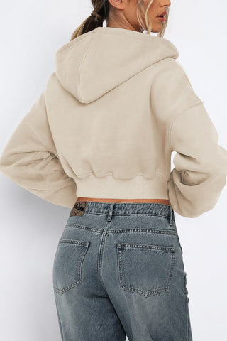 Cropped Zip-Up Hoodie