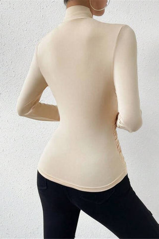 Elegant Draped Long Sleeve Top