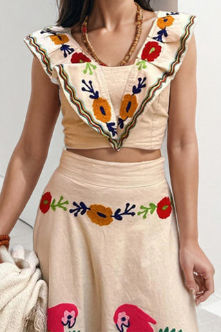 Parrot Pattern Skirt Set