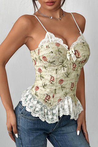 Lace-Trim Floral Camisole