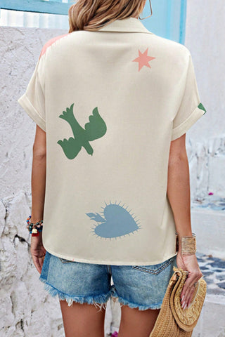 Heart and Star Print Shirt