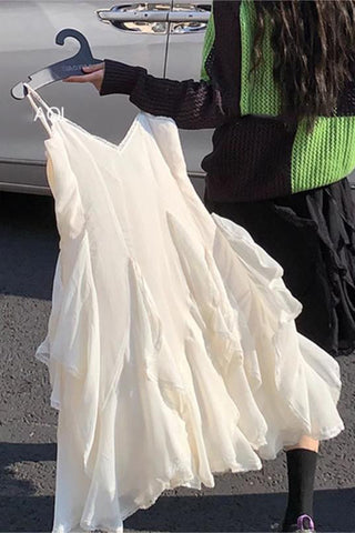 Asymmetric Hem Casual Dress