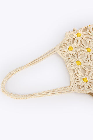Crochet Floral Tote Bag