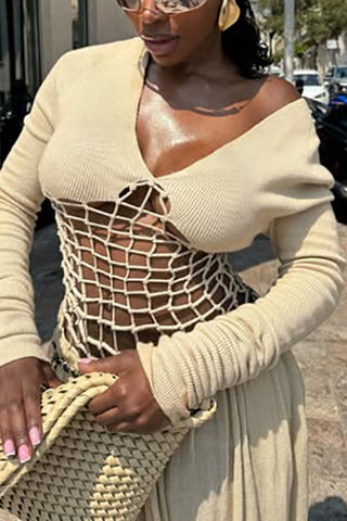 Elegant Mesh Design Casual Dress