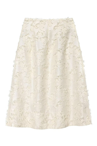 Textured Midi Skirt with Elegant Detailing