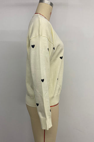 Heart-Patterned Cozy Sweater