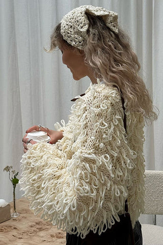 Textured Button-Up Cardigan Sweater