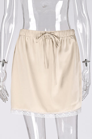 Lace-Trimmed Mini Skirt