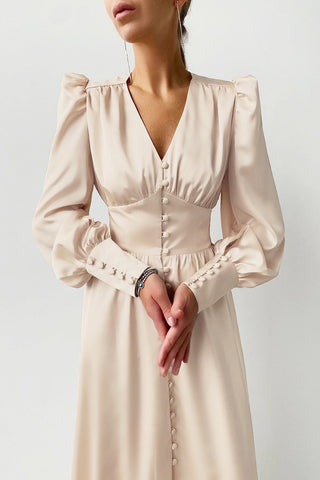 Elegant Buttoned Midi Dress