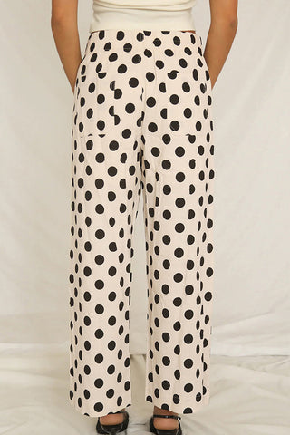 Polka Dot Wide-Leg Casual Pants
