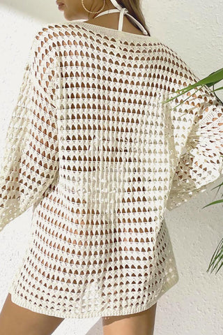 Mesh Long Sleeve Swimsuit Cover-Up