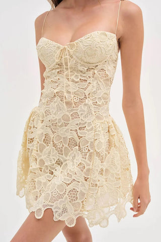 Lace Detail Spaghetti Strap Dress