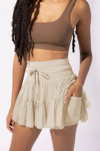 Layered Fringe Mini Skirt