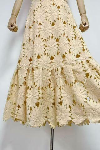 Floral Cut-Out Casual Skirt Set