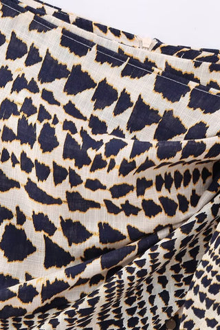 Tie-Waist Patterned Casual Skirt