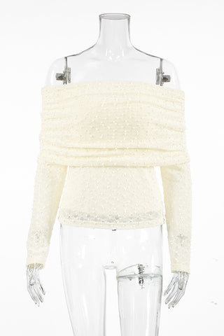 Off-Shoulder Textured Tank Top