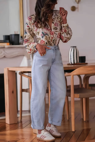 Floral Button-Down Blouse