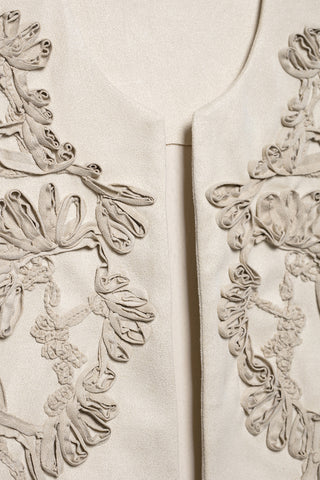 Patterned Open-Front Vest