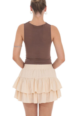 Tiered Ruffle Mini Skirt