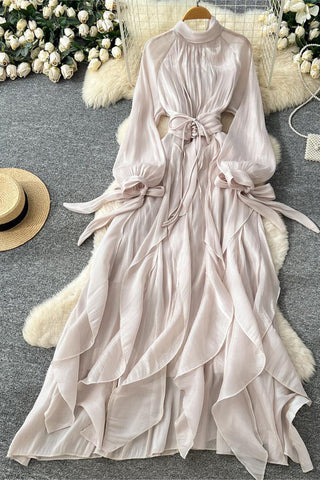 Elegant Evening Gown with Flowing Layers