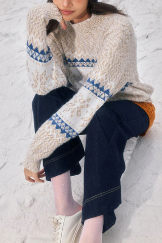 Nordic Pattern Crewneck Sweater