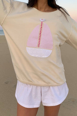 Sailboat Patchwork Sweatshirt