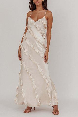 Ruffle Detail Maxi Casual Dress