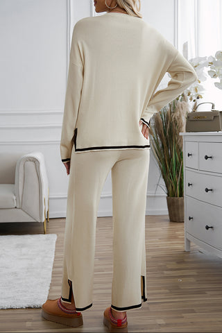 Trim-Accent Lounge Pants Set