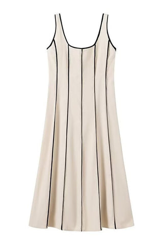 Striped Scoop Neck Slip Dress