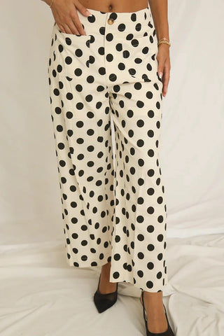 Polka Dot Pocket Detail Pants