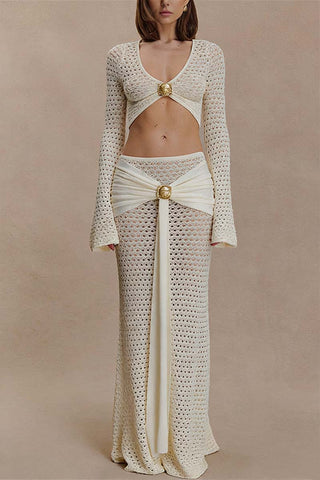 Elegant Crochet Skirt Set