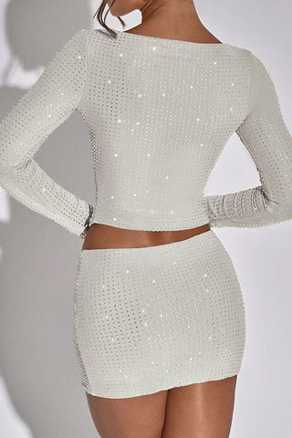 Sparkling Long Sleeve Skirt Set