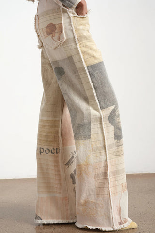 Artistic Print Straight-Leg Jeans