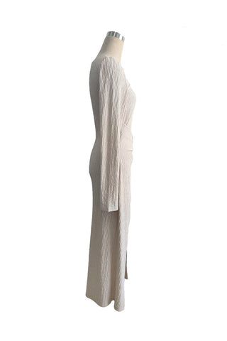 Elegant Long-Sleeve Asymmetrical Dress