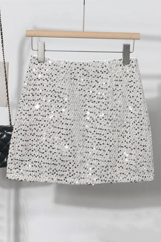 Sequin-Embellished Mini Skirt