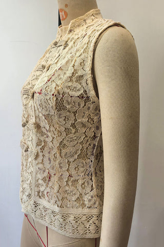 Mandarin Collar Lace Tank Top