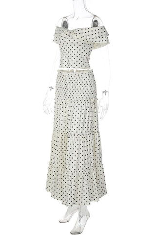 Off-Shoulder Tiered Skirt Set