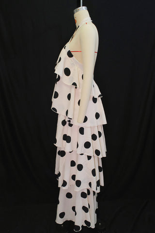 Tiered Polka Dot Halter Dress